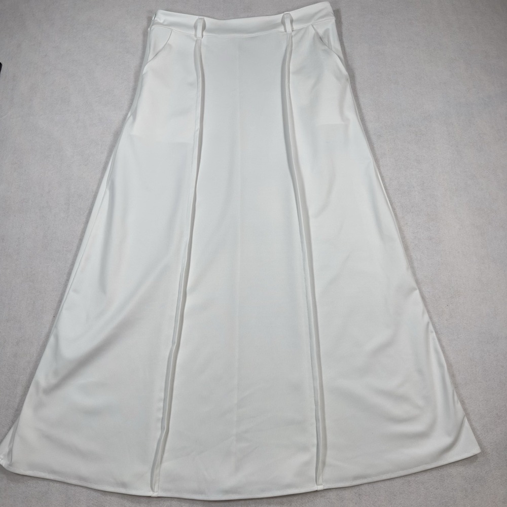 Perfect Corset Venus Ligne White H Line Maxi Skirt Pockets Womens 32" Waist